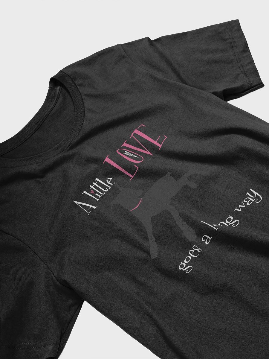 A little Love goes a long way, black Bella+Canvas 3001 supersoft T-Shirt product image (3)