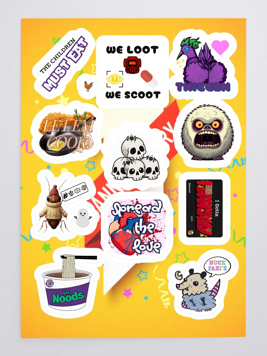 Monthly Mayhem: Year 1 | Slaps Sticker Sheet product image (3)