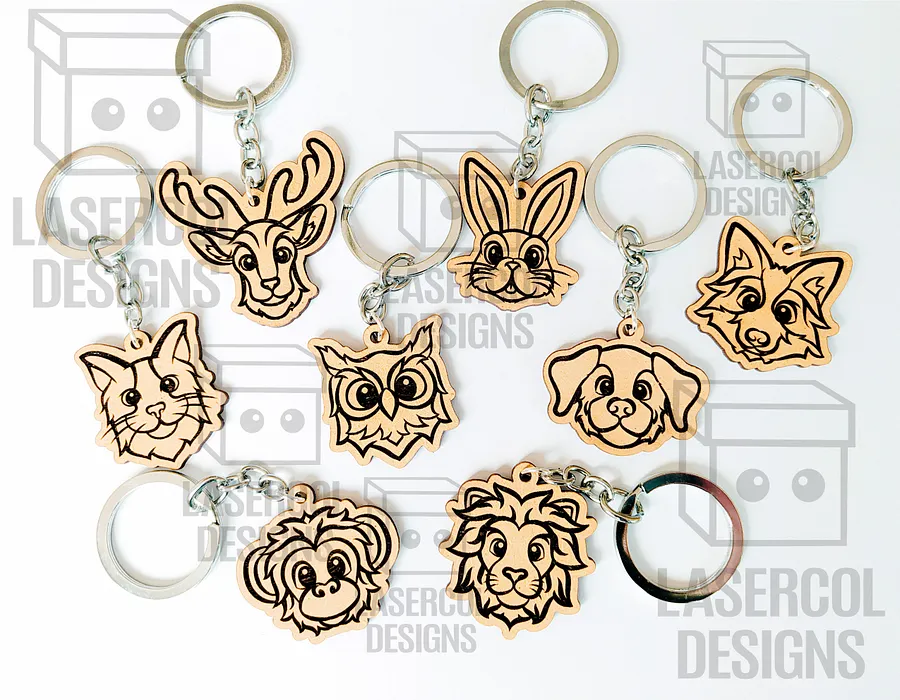 Cute Animal Keychains - Laser Cut Files product image (7)