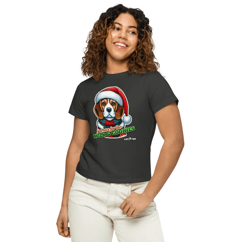 Beagle Santa Paws High-Waisted Tee product image (50)