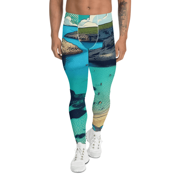 Coastal Comic Scene Men's Leggings | AI Design product image (1)