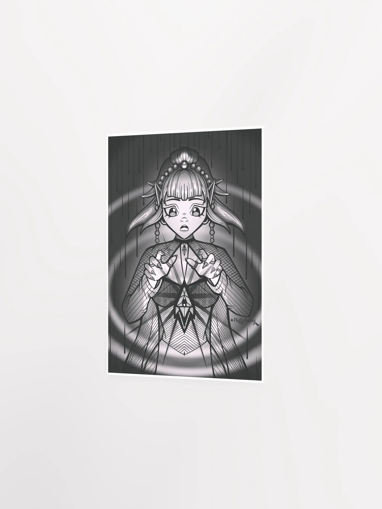 FluffyFoxling Art Black and White 🖊️ product image (2)