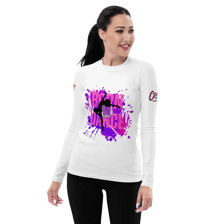 Born to Dance Her Silhouette Vibrant Splatter Rash Guard product image (1)