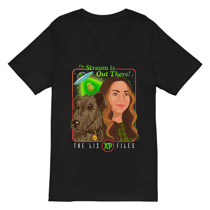 The Liz XP Files V-neck Shirt (Full Logo) product image (2)