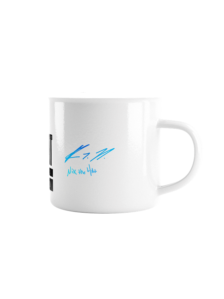 Nik The Hat | 12oz Enamel Mug – Summer ’25 BACK THE BLUE Edition product image (1)