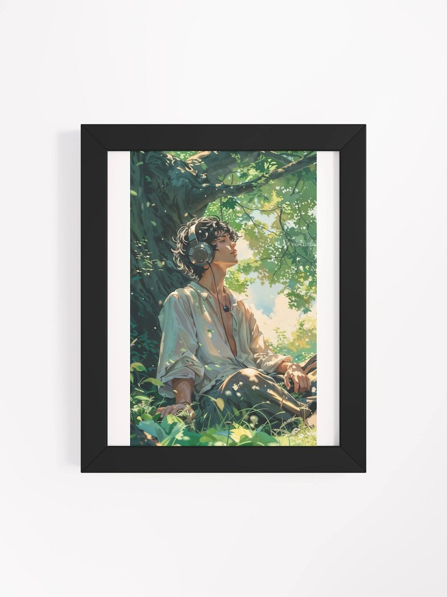 Whispers of the Forest" – Tranquil Headphones Boy Wall Art product image (22)