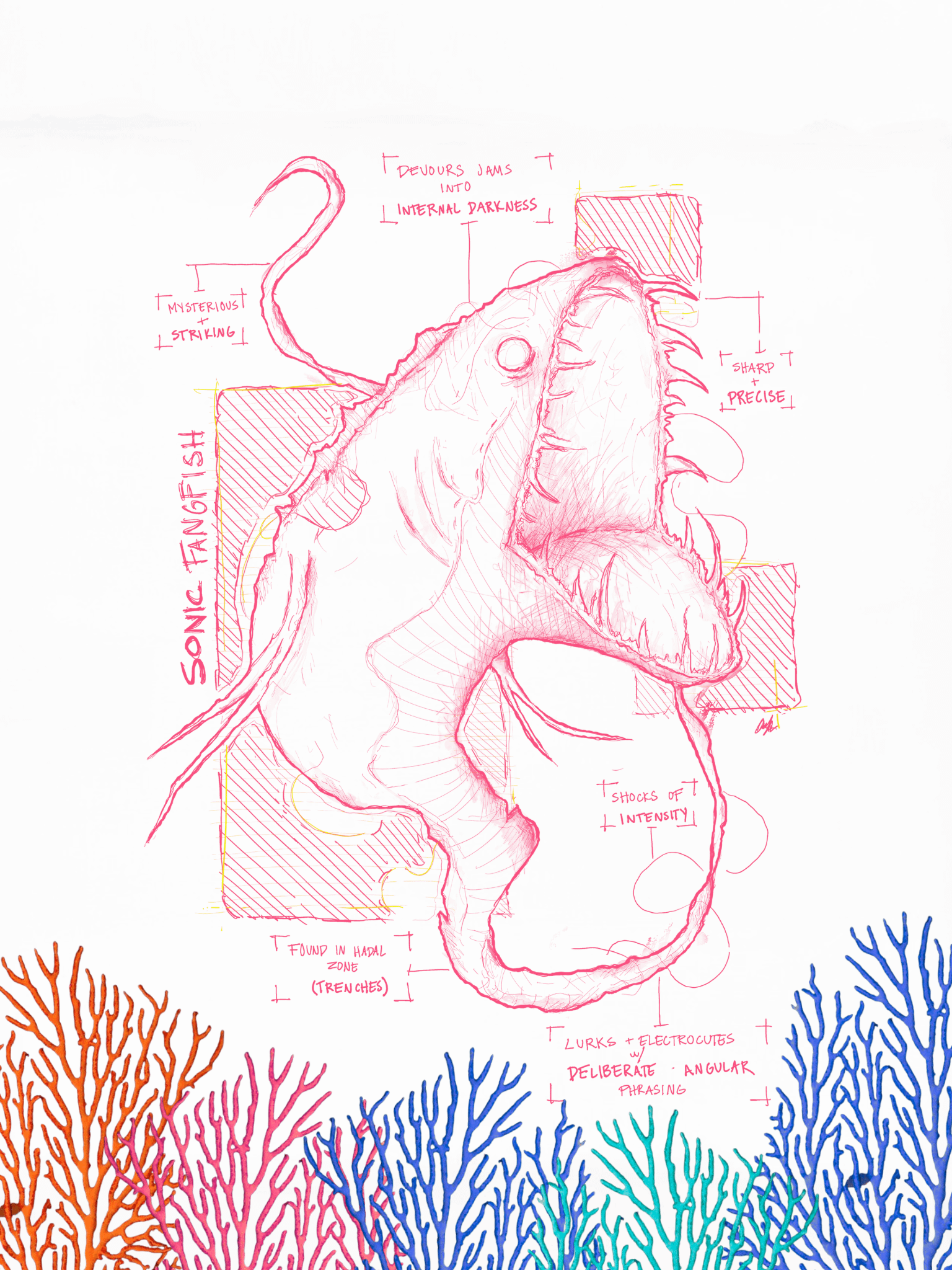 Sonic Fangfish – Enemy Magazine x Alexis Malnerich (Coral Riff Edition) product image (4)