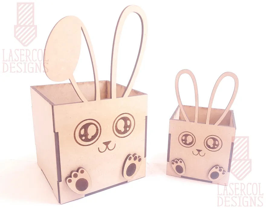 Easter Bunny Basket (Two Sizes, Two ear Styles) - Laser Cut Files product image (10)