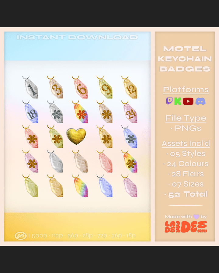 Motel Keychain Badges product image (1)