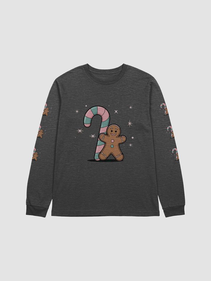 Festive Candy Cane and Gingerbread Man Long Sleeve Tee product image (7)
