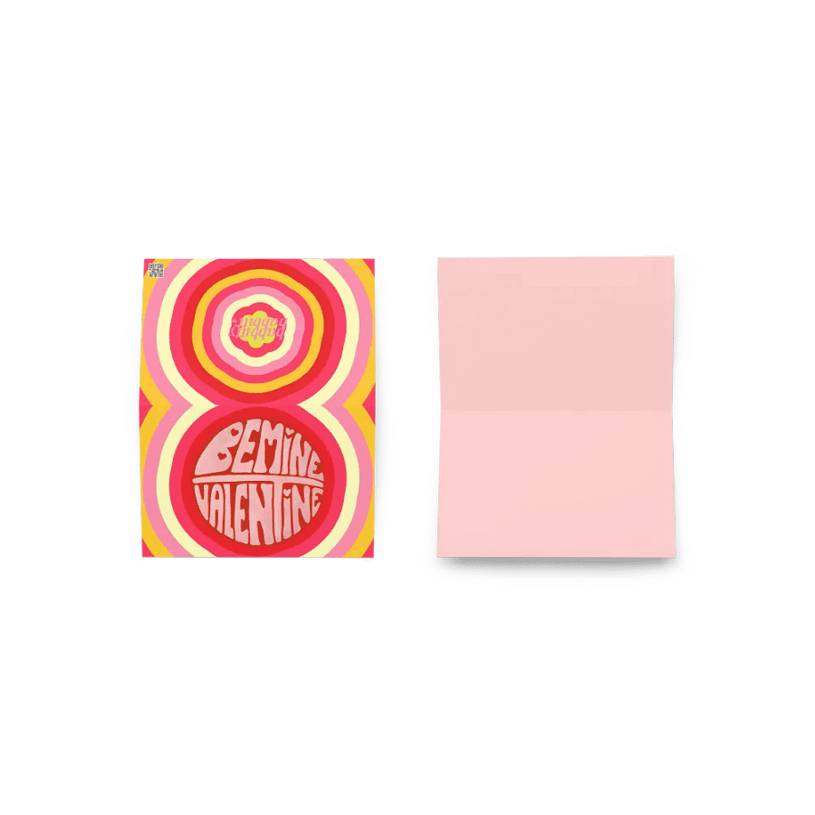 Be Mine Valentine retro landscape greetings card product image (3)