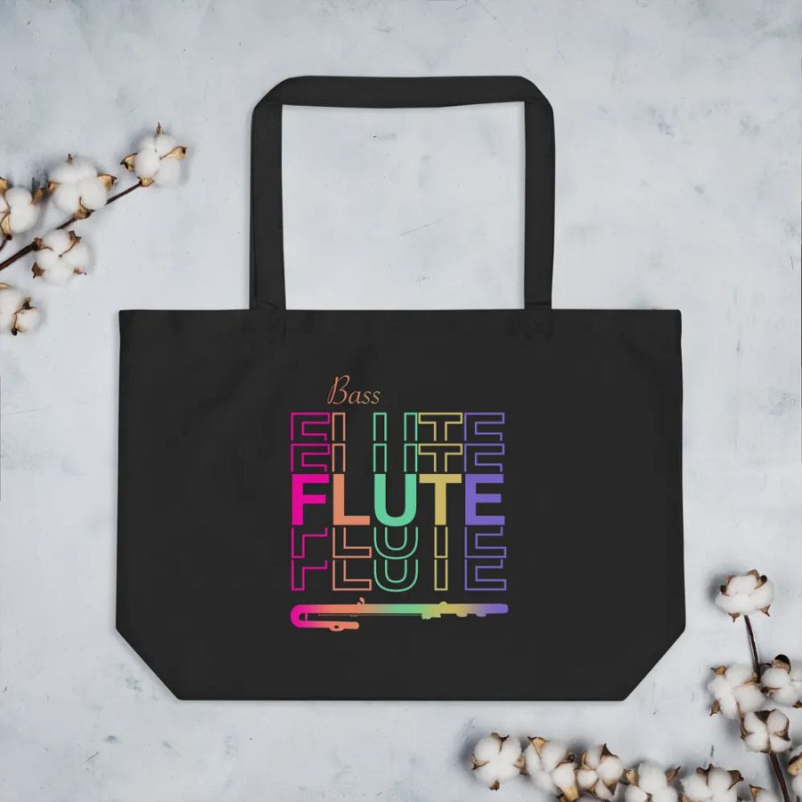 Symmetrical Flute Graphic Tote Bag - Bass Flute product image (6)