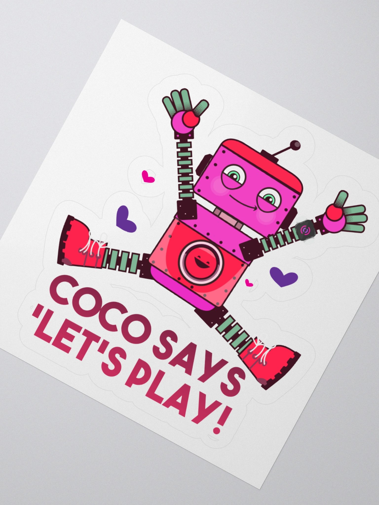 Coco Says "Let’s Play!" Sticker – Rusty’s World product image (4)