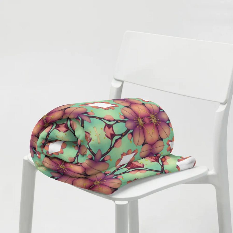 Elegant Diamond & Floral Throw Blanket product image (9)