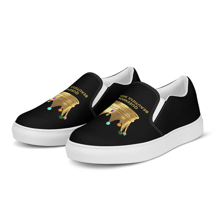 Queendom Beautiful Women Crown Canvas Shoes /Black (TM) product image (2)