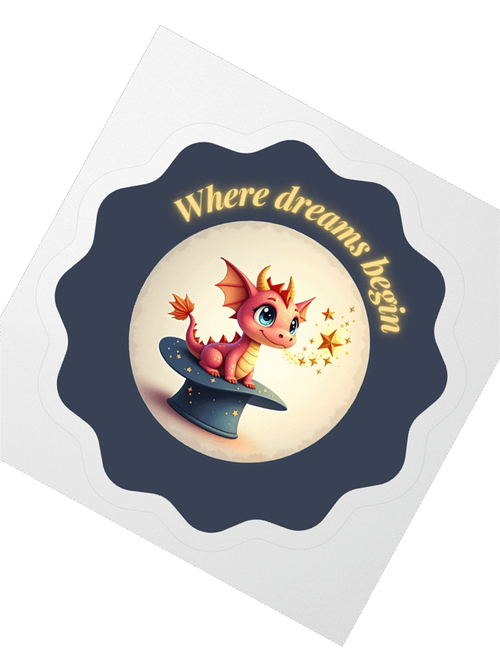 Where Dreams Begin – Cute Dragon Sticker product image (2)