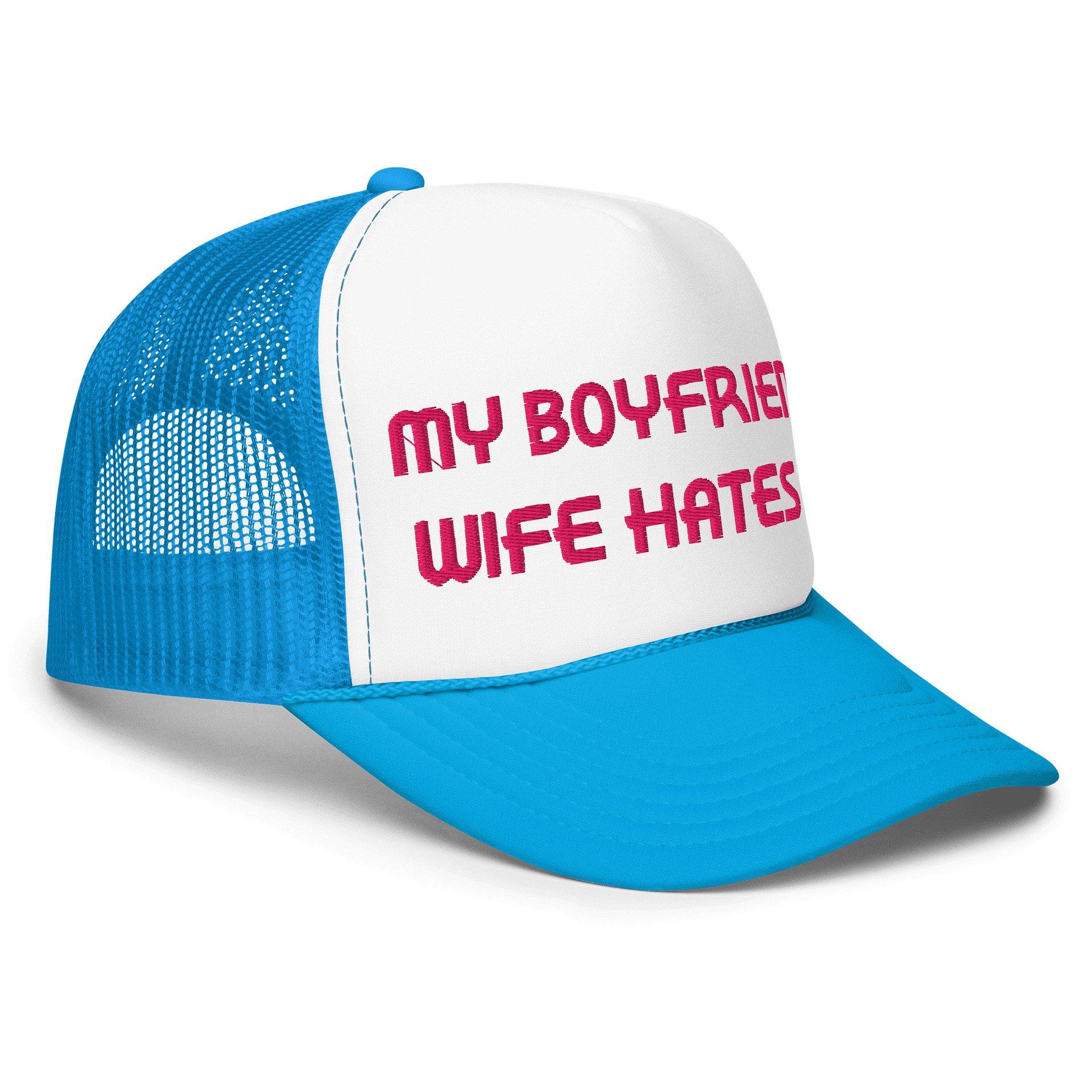 WIFE HATES ME Foam Trucker Hat product image (3)