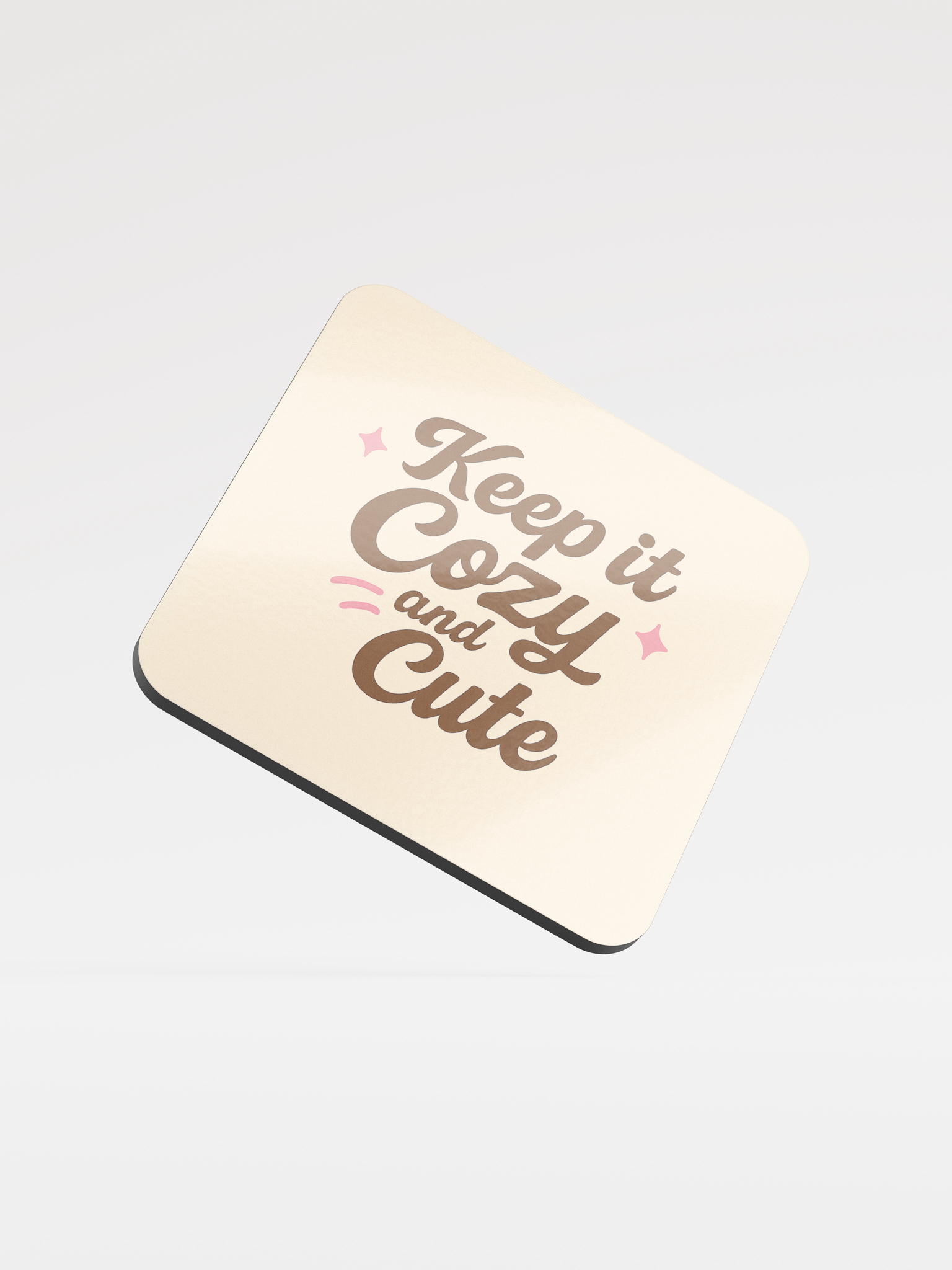 Keep it Cozy and Cute Cork Coaster product image (1)