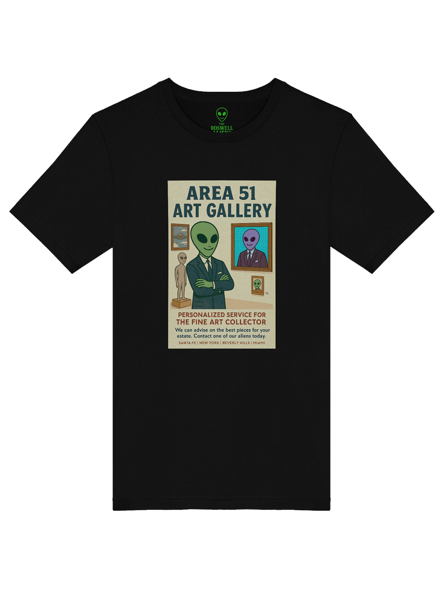 Area 51 Santa Fe Art Gallery Roswell Aliens 1950's Retro Poster Unisex T-Shirt product image (49)