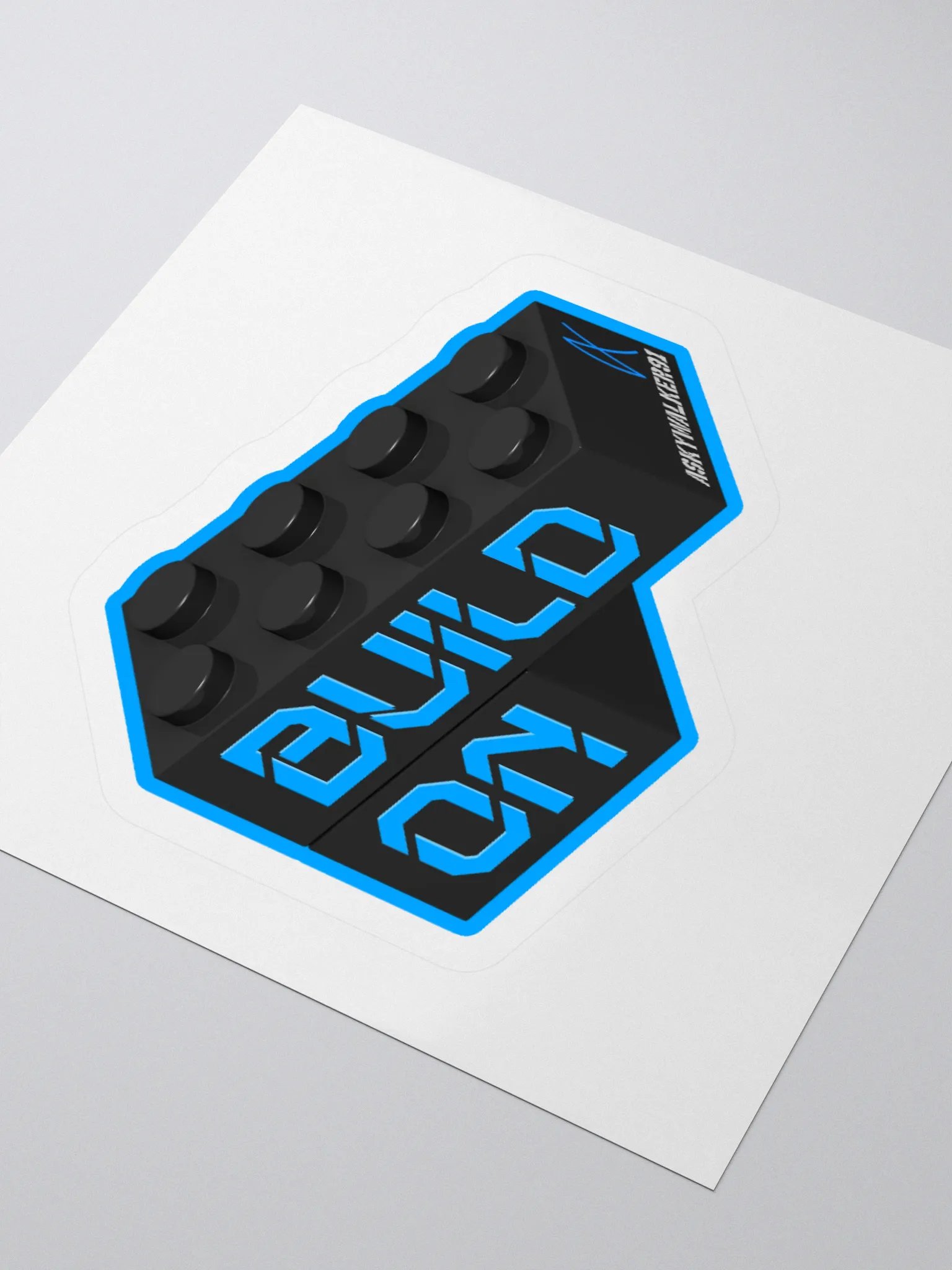 'Build On' Black & Blue Sticker product image (8)