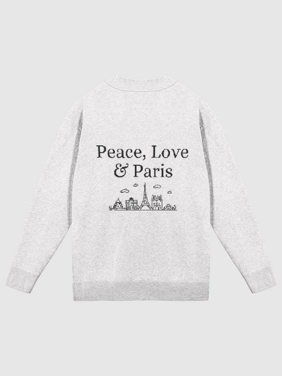 Peace, Love and Paris with Monuments Parisian Chic Knitted Cardigan | White product image (1)