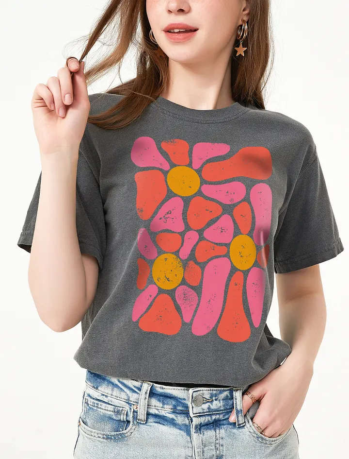 Boho Flowers and Retro Disco Flowers(2) | Boho Aesthetic, Hippie, and Psychedelic T-Shirt product image (23)