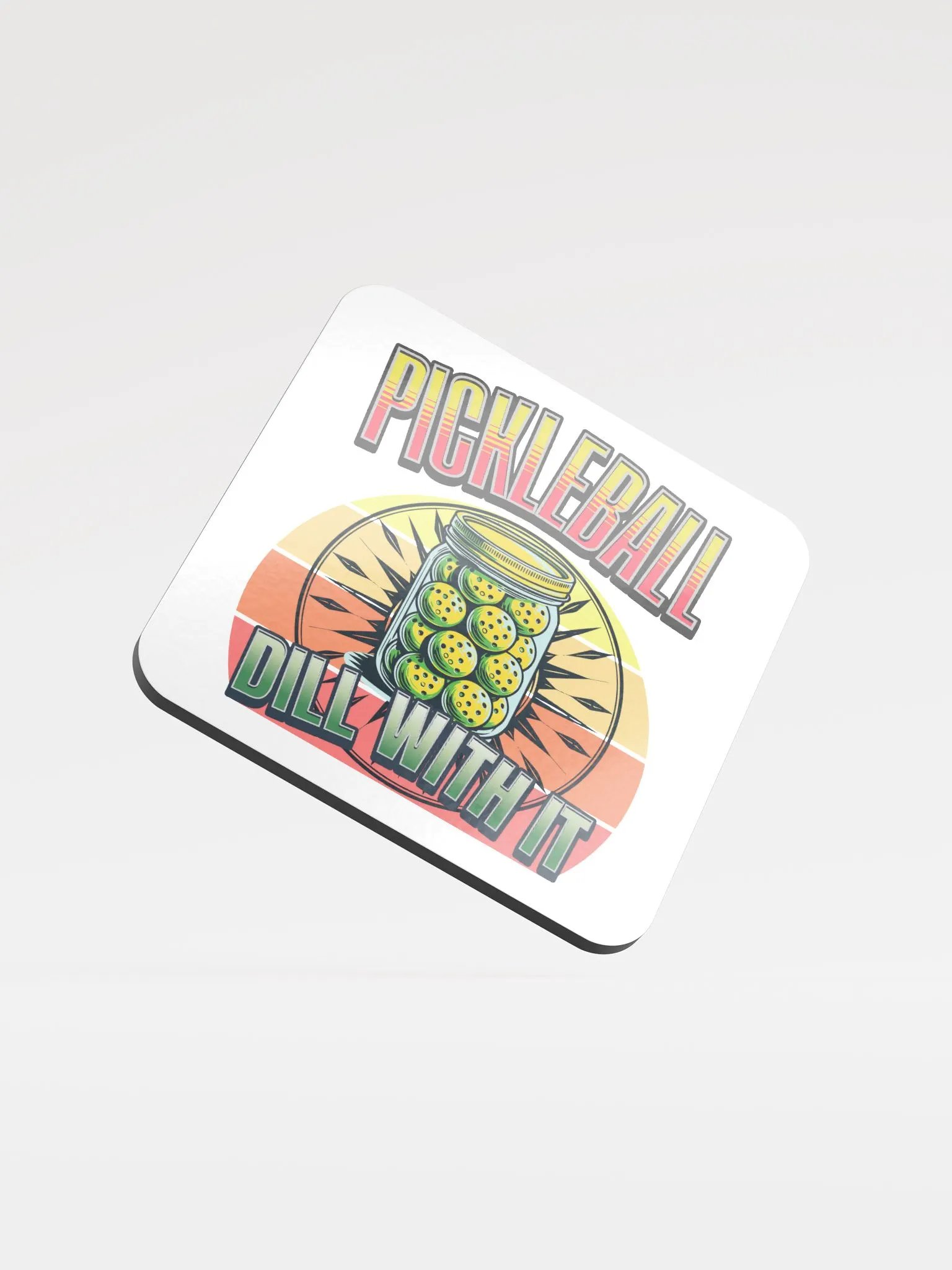 Dill With It Pickleball Cork Coaster product image (2)