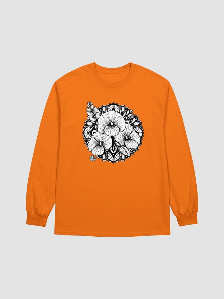Gildan Ultra Cotton Long Sleeve T-Shirt | AI-Designed Flower Mandala Motif product image (1)