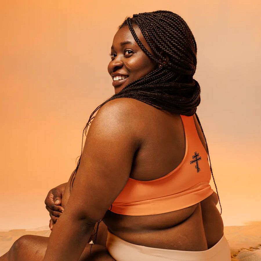 Orange Serenity Longline Sports Bra product image (9)