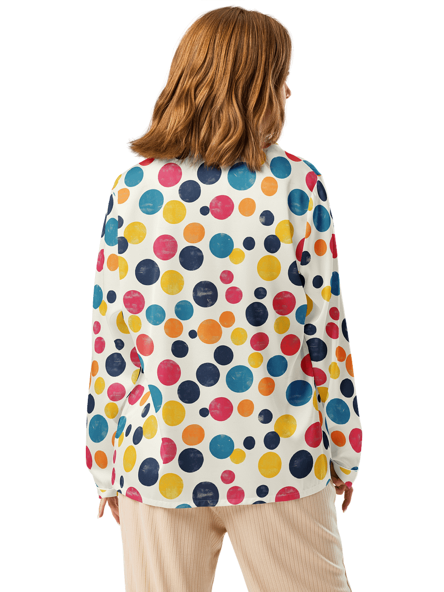 Polka Dot Illusion Vintage Retro Women's Long Sleeve Pajama Top product image (4)