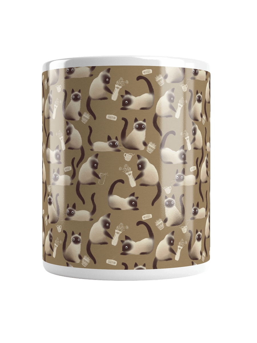 Bad Siamese Cats Knocking Stuff Over Mug, Brown product image (15)