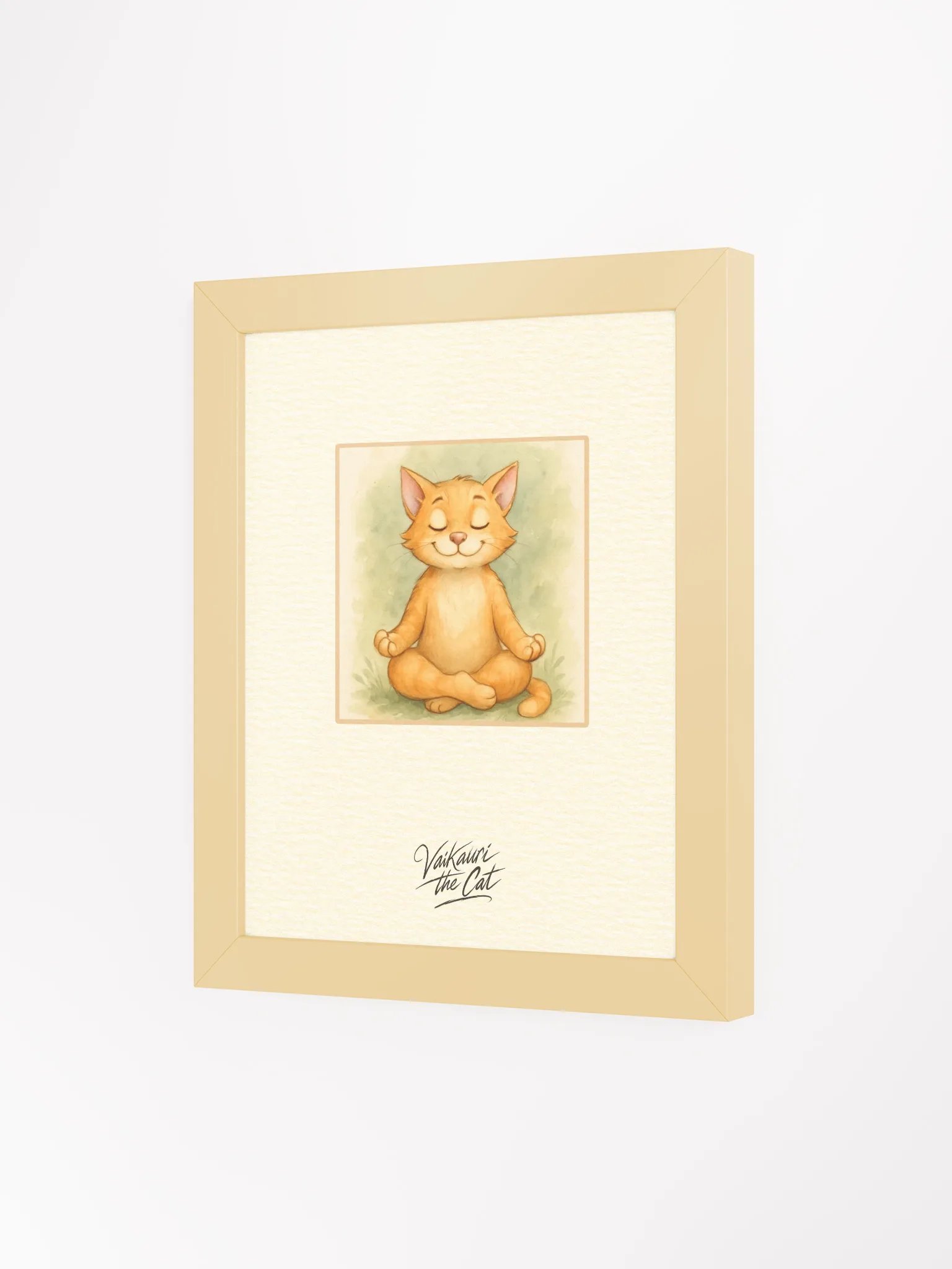 Vaikauri Cat Meditative Framed Artprint product image (6)