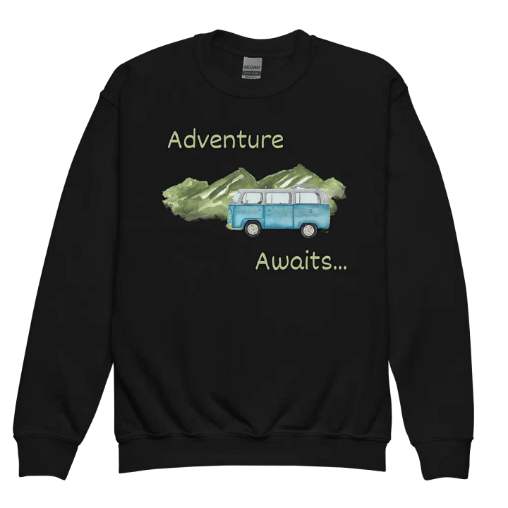 Adventure Awaits Camper Youth Crewneck Sweater product image (1)