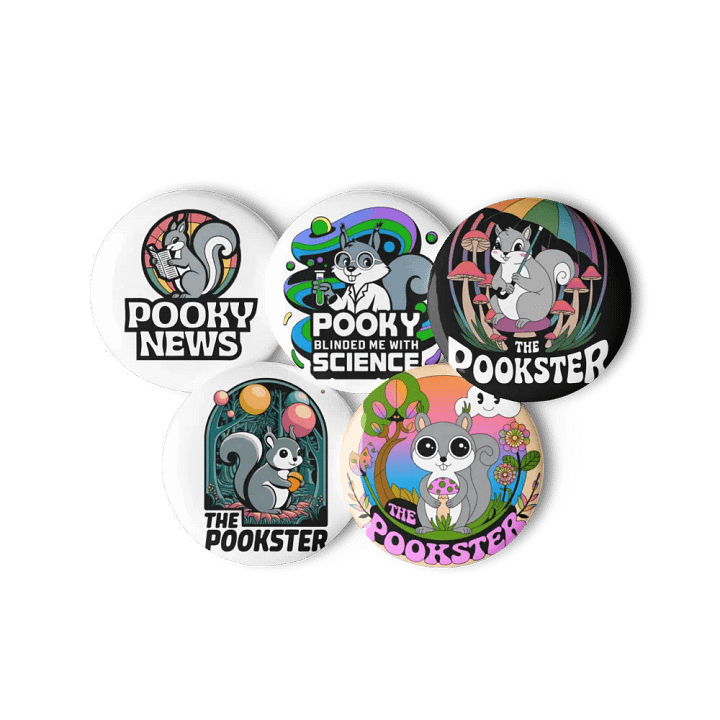 Original Pooky Artwork Buttons: Set of Five -N product image (3)
