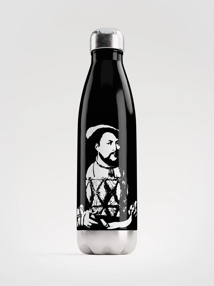 Henry VIII Black and White Stainless Steel Waterbottle product image (1)