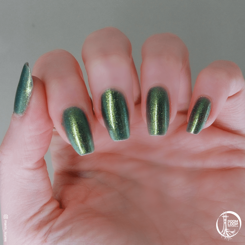 CALEDONIAN ASYLUM - Gold Green Duochrome Colorshift Sparkly Nail Polish product image (4)