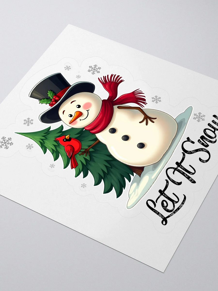 Let It Snow - Snowman with Cardinal Sticker product image (7)