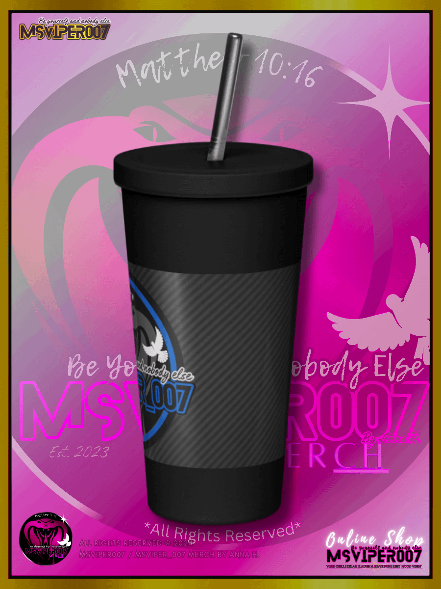 Tumbler - "MsViper_007™ Brand [blue/blk] - Support&Sport" Insulated Tumbler with a Straw By Anna H. product image (4)