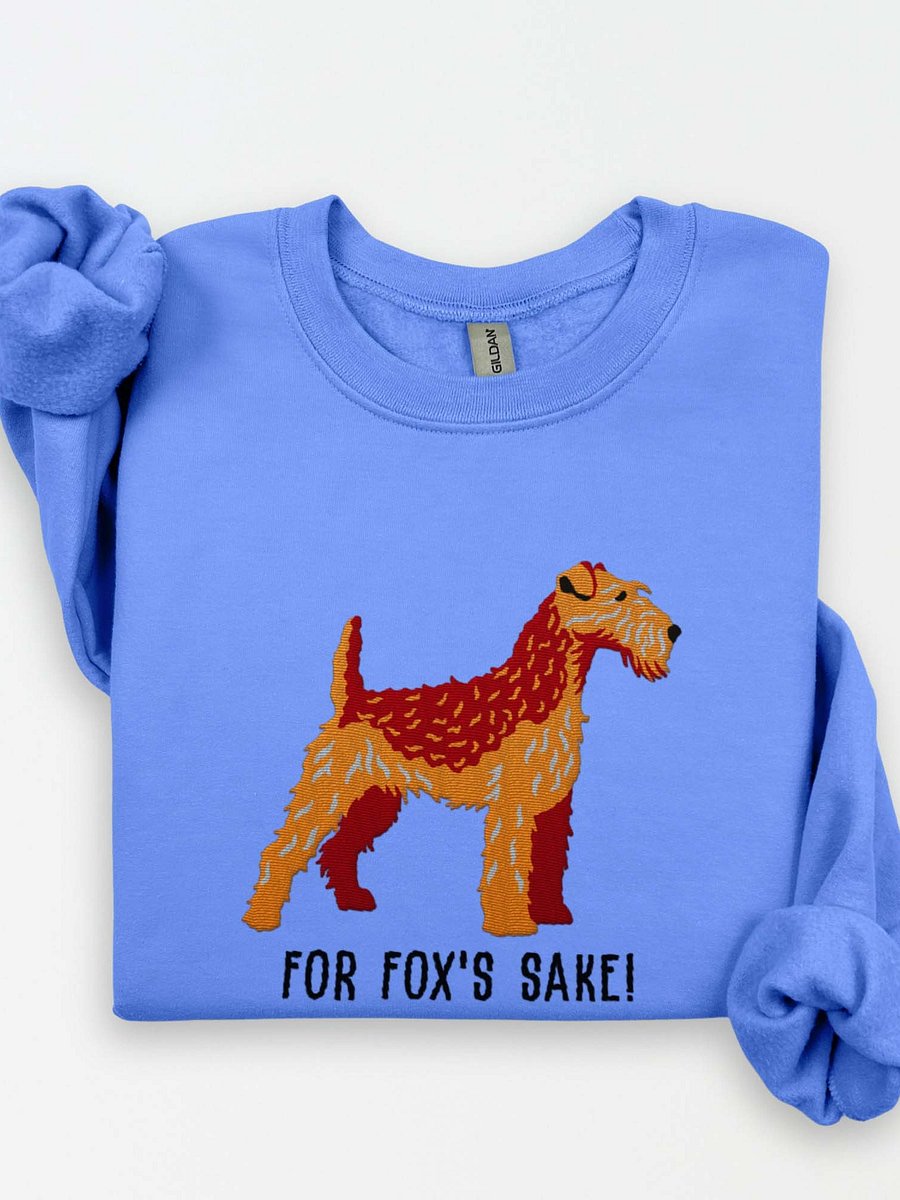 For Fox's Sake! Sweatshirt (Embroidered) of a Welsh Terrier(Red & Tan) product image (1)