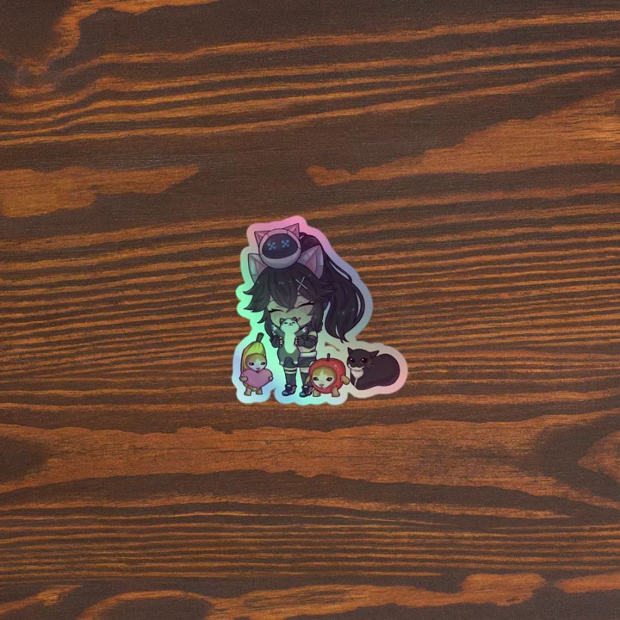 Neko and the Silly Cats Squad Holographic Sticker product image (5)