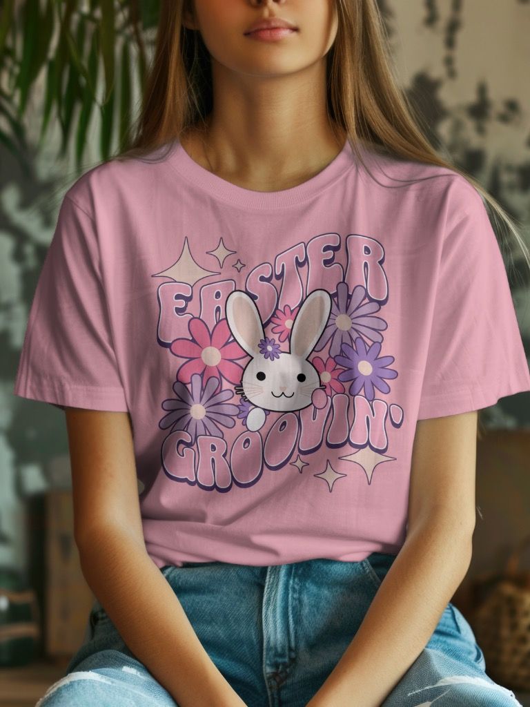 Easter Groovin' Floral Bunny T-Shirt product image (1)