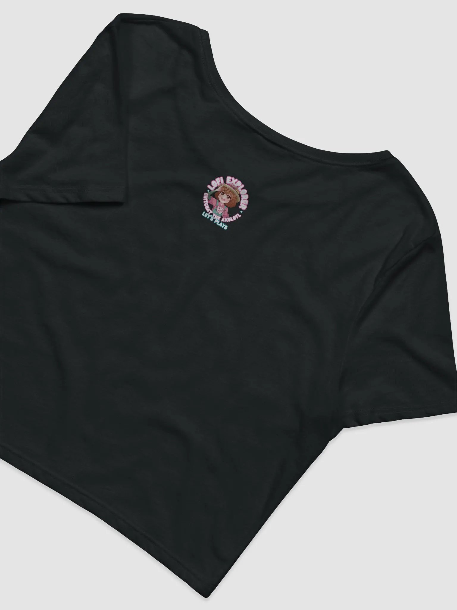 Pocket Protector Chitchat the Axolotl Salute Crop Tee product image (4)