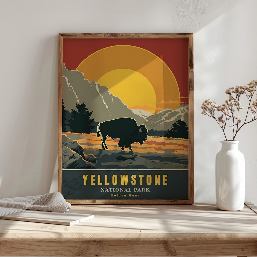Yellowstone National Park Retro Travel Poster product image (20)