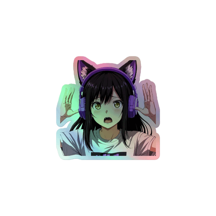Surprised Wolf Holographic Sticker Set product image (1)