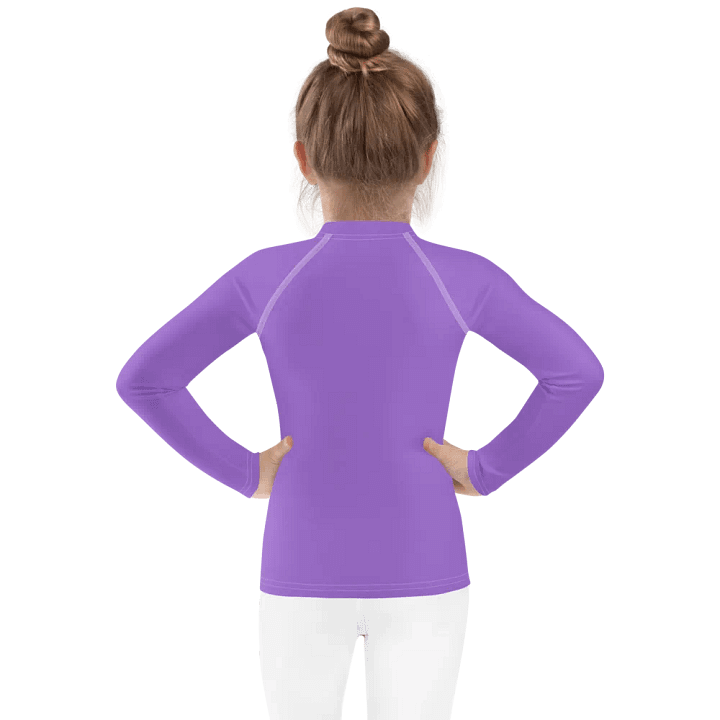 Kids Plain Color Amethyst Rash Guard product image (2)