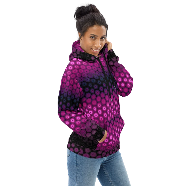 Abstract Raspberry and Black Unisex All Over Print Hoodie product image (1)