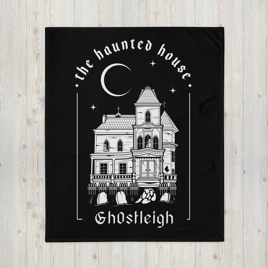 The Haunted House Throw Blanket product image (1)