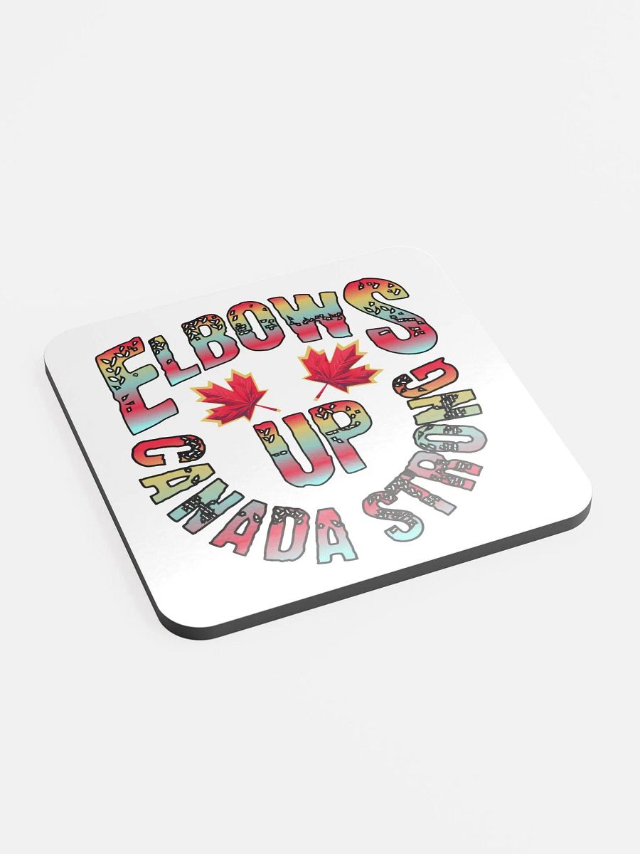 Elbows Up Canada Strong Maple Leaf Pride Glossed Coaster product image (3)