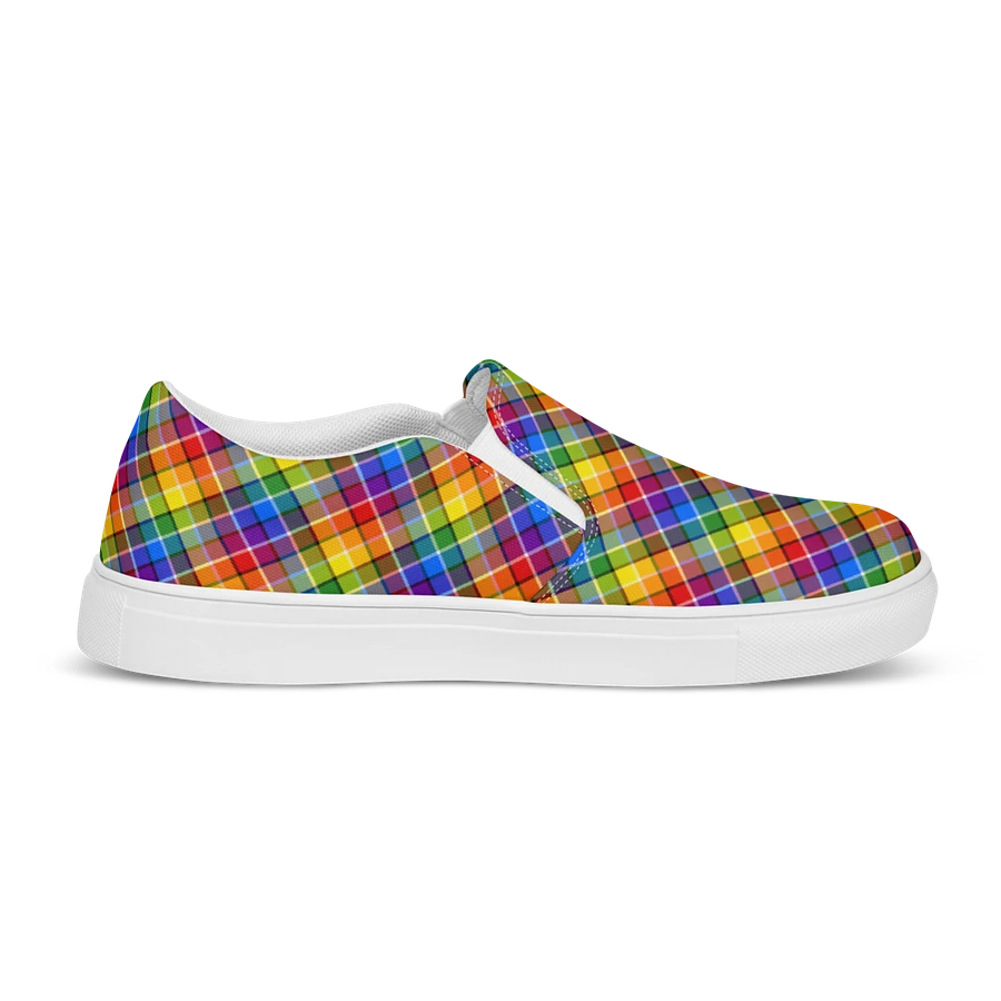 Bright Rainbow Plaid Women's Slip-On Shoes product image (5)
