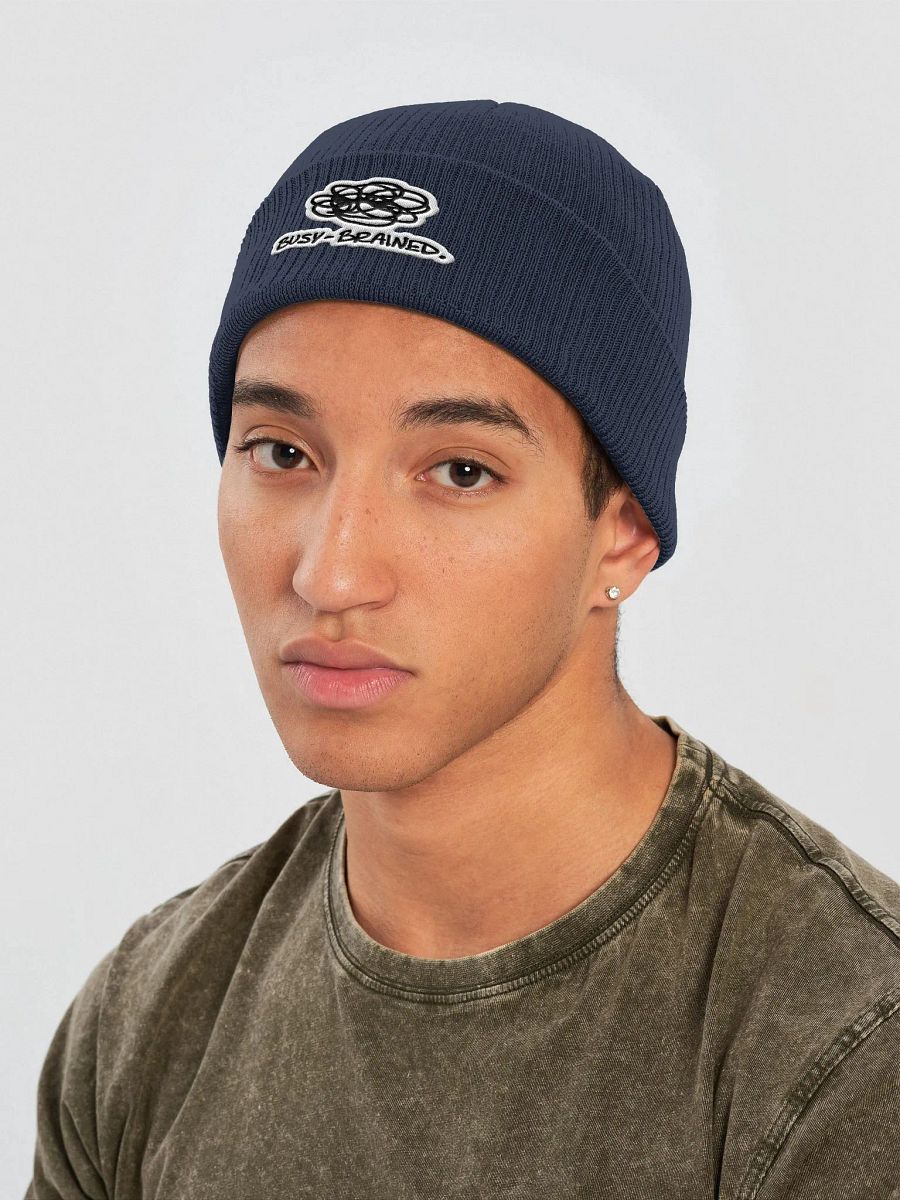 BUSY-BRAINED (bubble design) embroidered organic beanie product image (13)